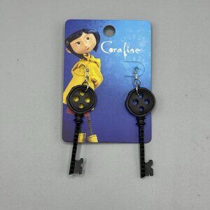 Coraline Button Key Drop Earrings NEW